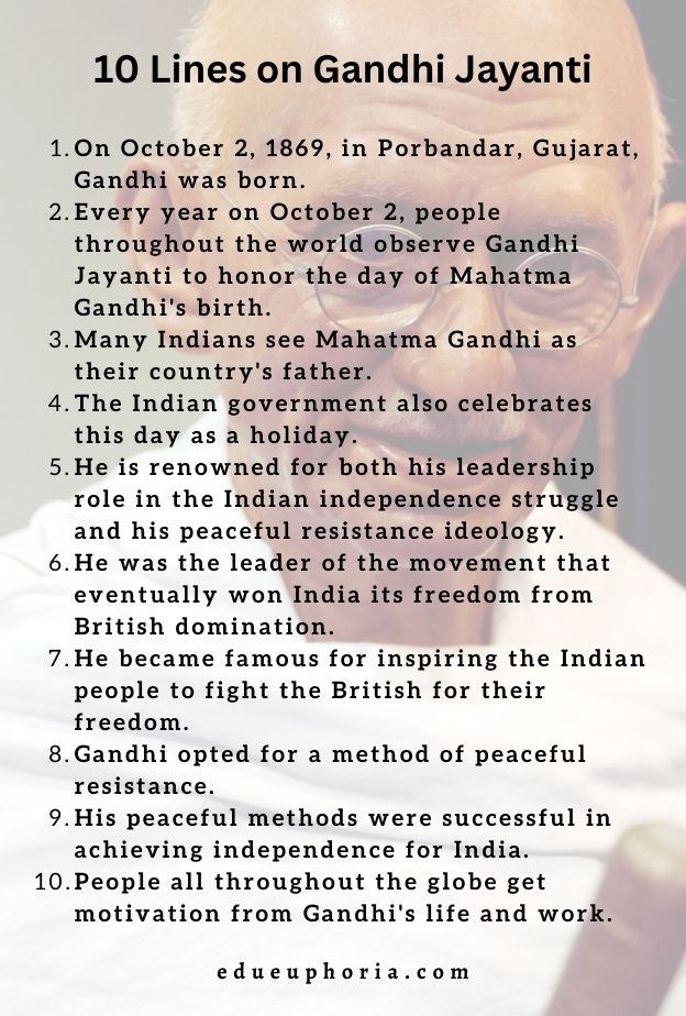 10 Lines on Gandhi Jayanti