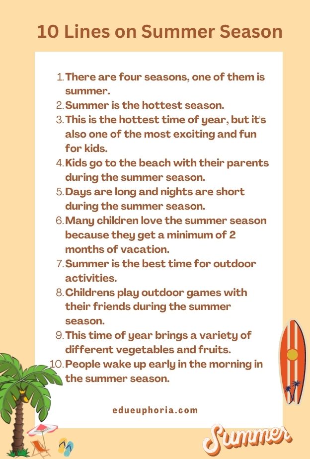 10 Lines on Summer Season