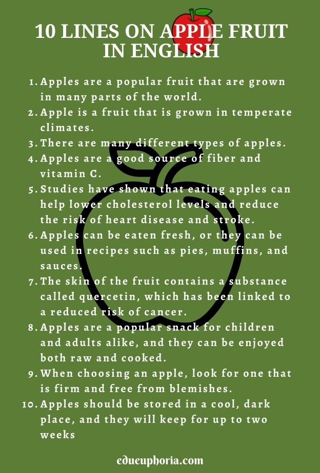 10 lines on Apple Fruit In English