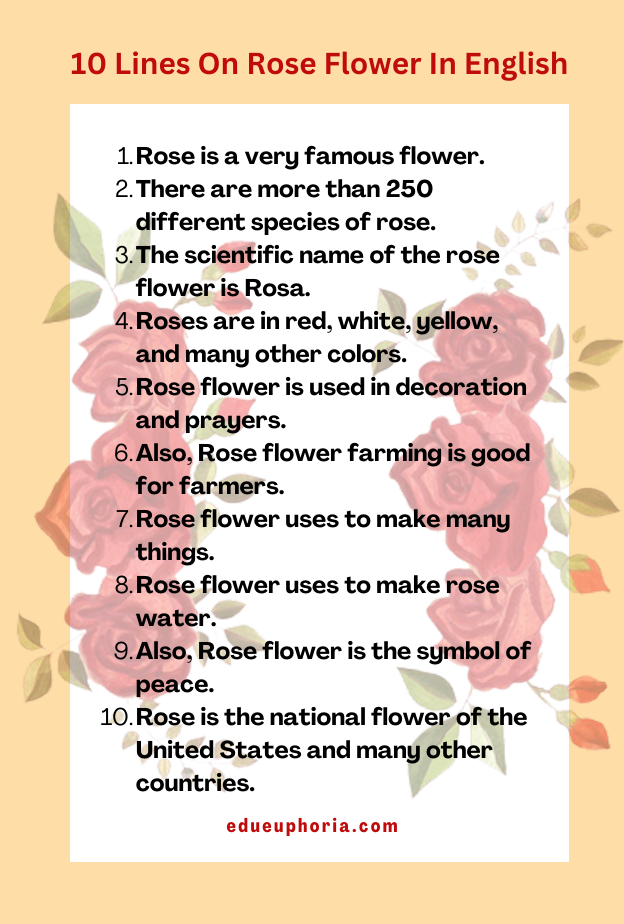 10 Lines On Rose