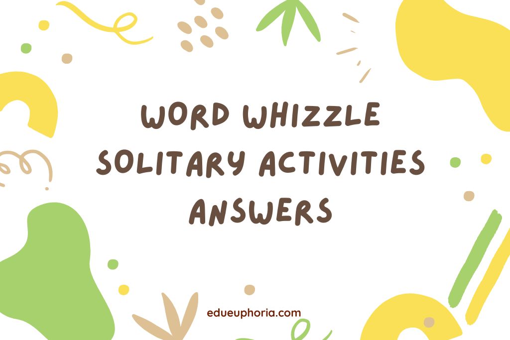 Word Whizzle Solitary Activities Answers