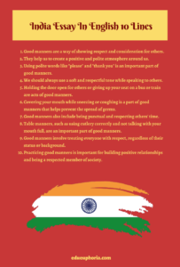 india essay in english 10 lines for class 8