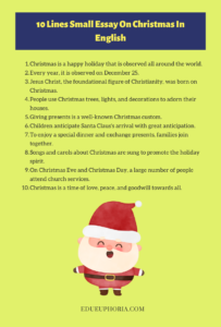 essay on christmas 10 lines